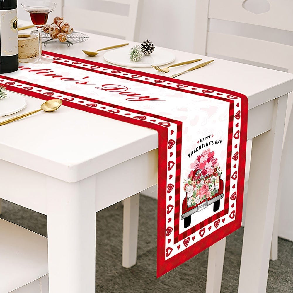 Valentines Day Table Runner Red Car and Balloon Valentine's Day Gifts - Giftlab