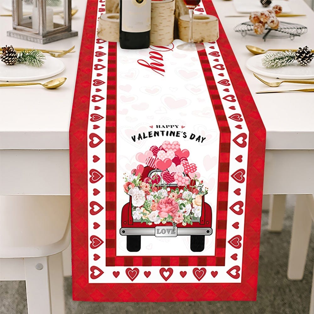 Valentines Day Table Runner Red Car and Balloon Valentine's Day Gifts - Giftlab