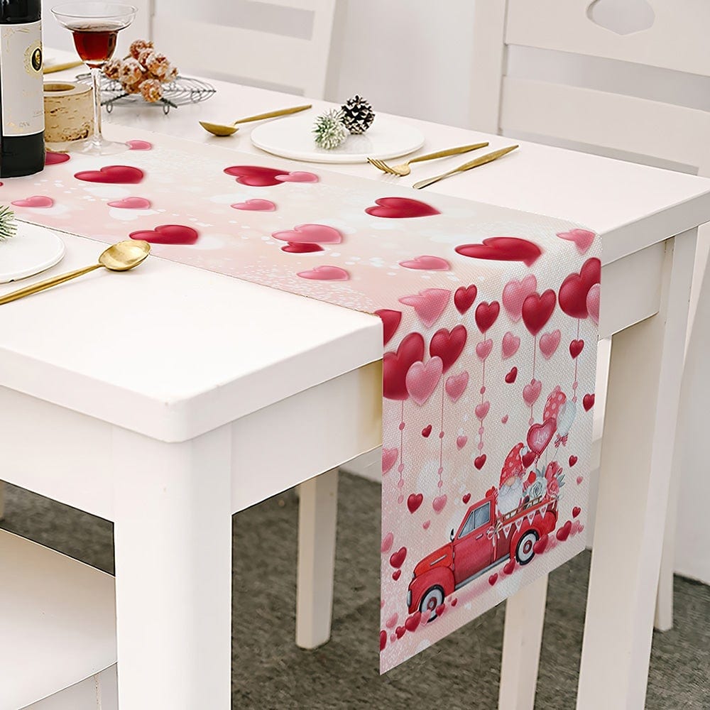 Valentines Day Table Runner Car and Balloon Table Runner Pink Valentine's Day Gifts - Giftlab