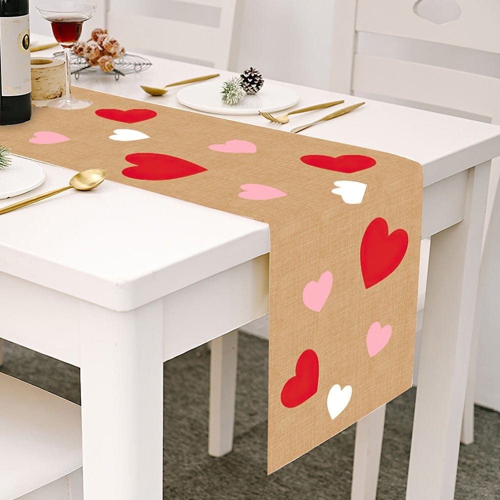 Valentines Day Table Runner Hearts Table Runner Brown Valentine's Day Gifts - Giftlab