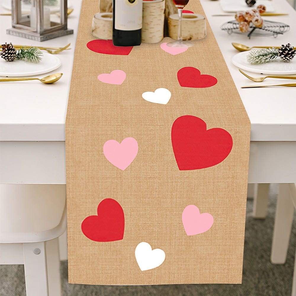 Valentines Day Table Runner Hearts Table Runner Brown Valentine's Day Gifts - Giftlab