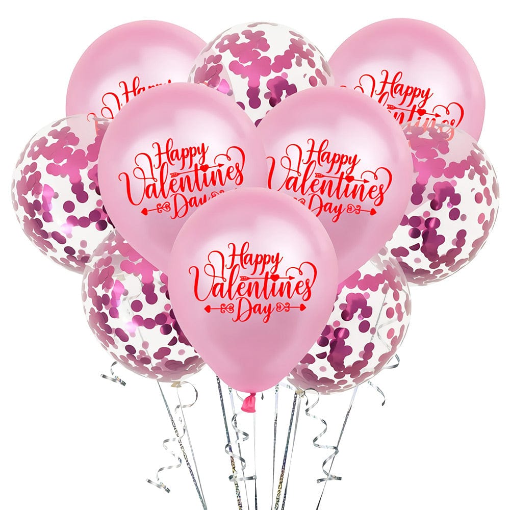 5PCS Latex and 5PCS Confetti Balloons For Valentines Day Anniversary Wedding Party Decorations - Giftlab