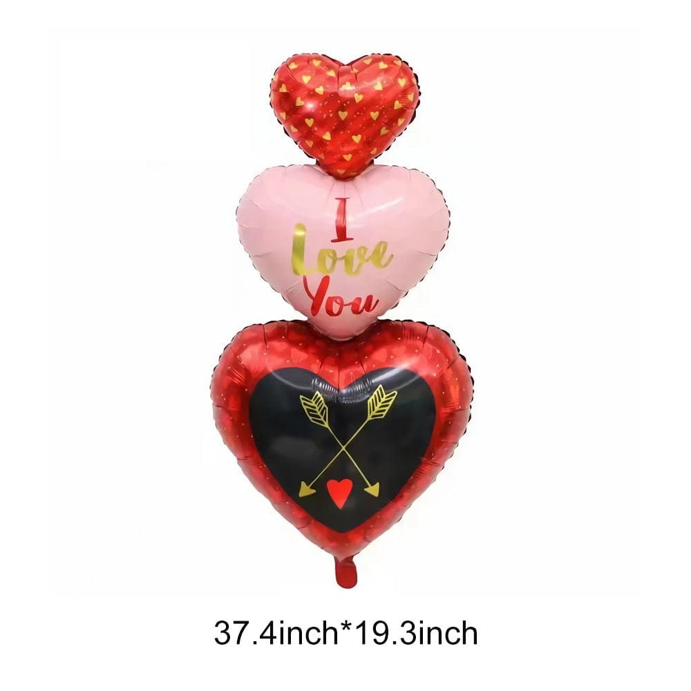 5PCS Heart Balloons Aluminum Film Love Balloons Set For Valentines Day Anniversary Wedding Party Decorations - Giftlab