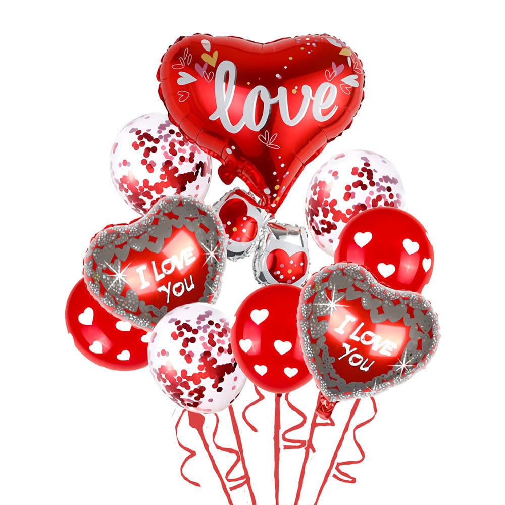 9PCS Love Balloon Aluminum Film Balloons Set For Valentines Day Anniversary Wedding Party Decorations - Giftlab