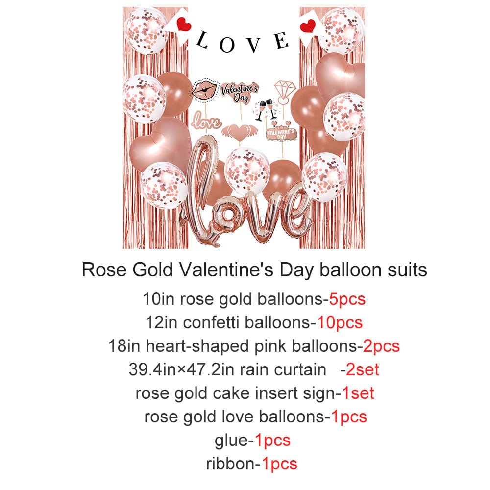Love Balloon Kits Aluminum Film Balloons Set For Valentines Day Anniversary Wedding Party Decorations Photo Prop - Giftlab