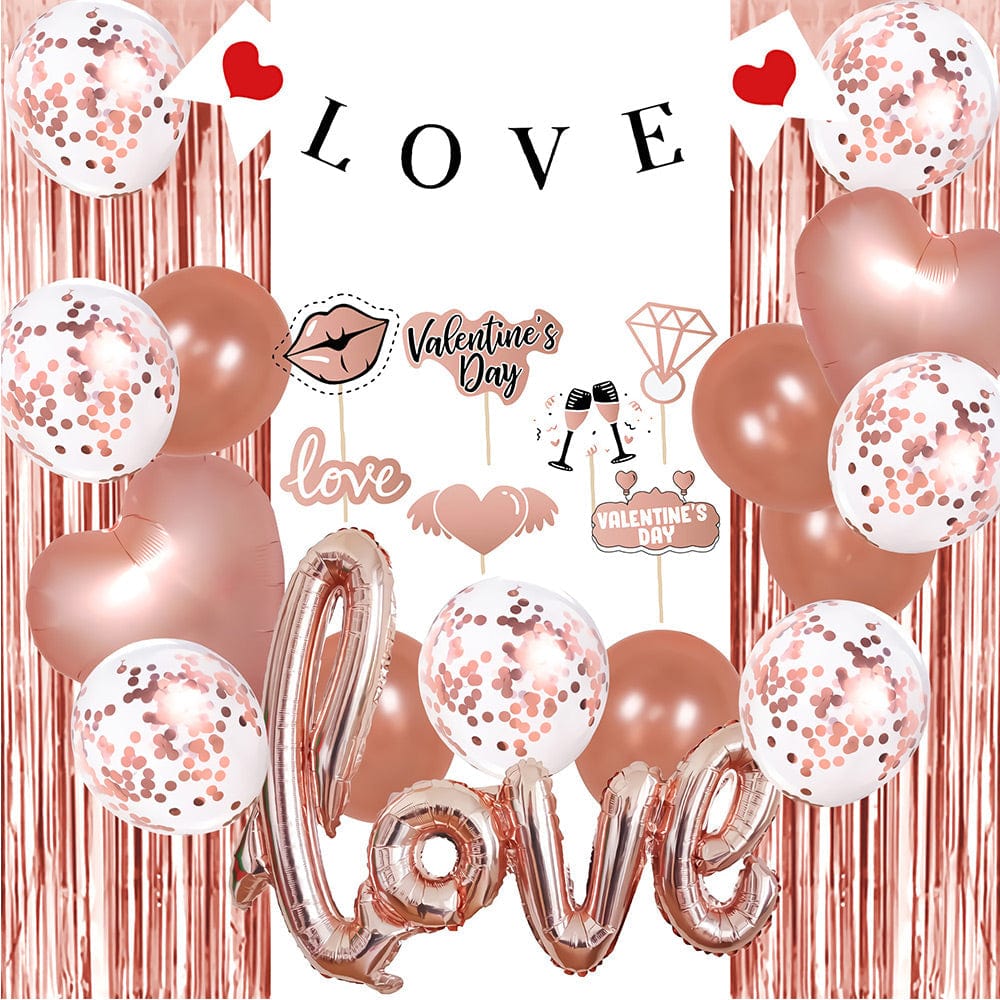 Love Balloon Kits Aluminum Film Balloons Set For Valentines Day Anniversary Wedding Party Decorations Photo Prop - Giftlab