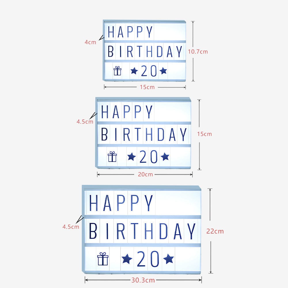 LED Cinema Light Box with Letters Wall Mountable White - Giftlab