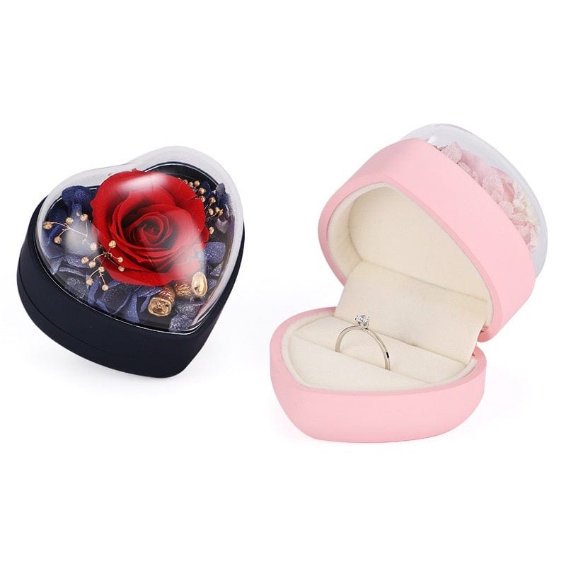 Ring Box A Ring Box of Two Roses in Different Colors for Her Present - Giftlab