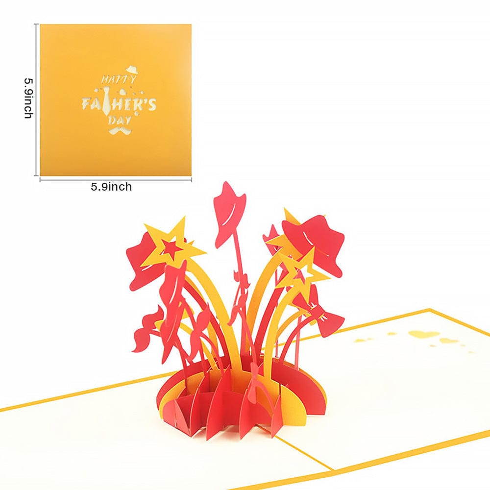Father's Day Card Hat 3D Pop Up Greeting Card for Him - Giftlab