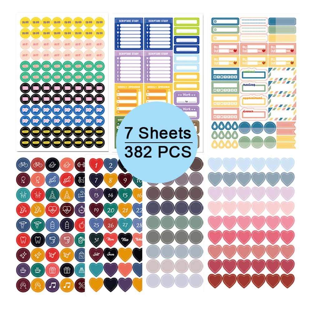 Planner Stickers For Calendar 7 Sheets Various Theme Planner Sticker - Giftlab