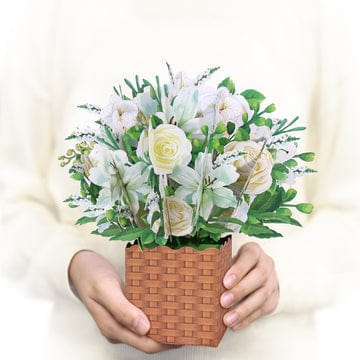White Flowers Box Card Pop up Card Flower Bouquet Card for Easter - Giftlab