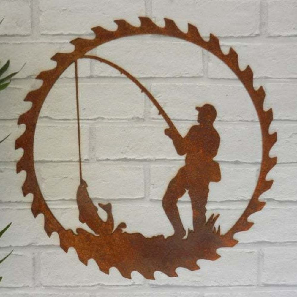 Father's Day Wall Art Metal Fishing Wall Decoration Gifts for Dad - Fishing - Giftlab