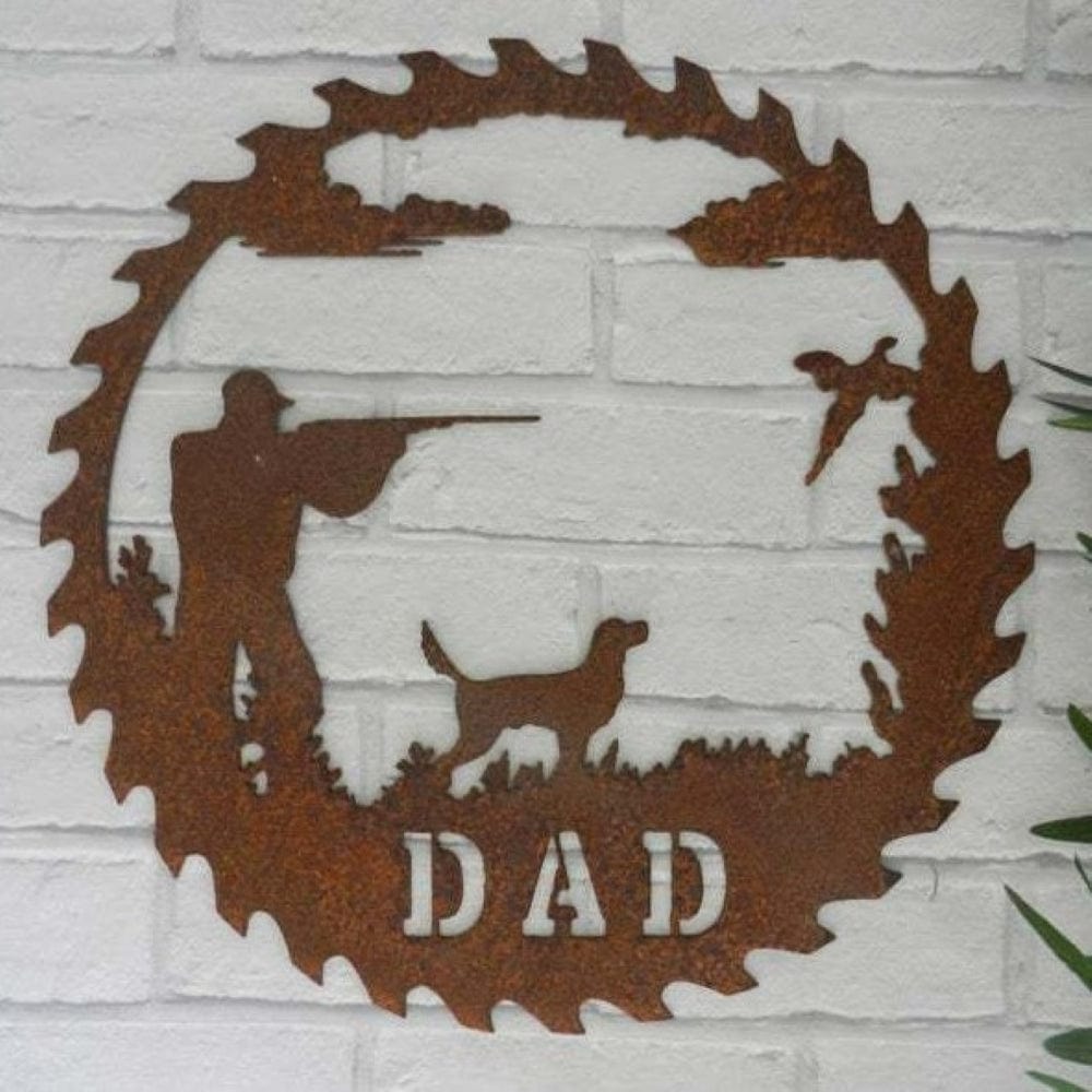Father's Day Wall Art Metal Fishing Wall Decoration Gifts for Dad - Hunt - Giftlab