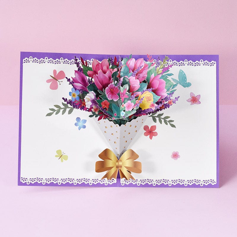 Mother's Day Greeting Card Creative Three-dimensional Magnolia Bouquet Gifts - Giftlab