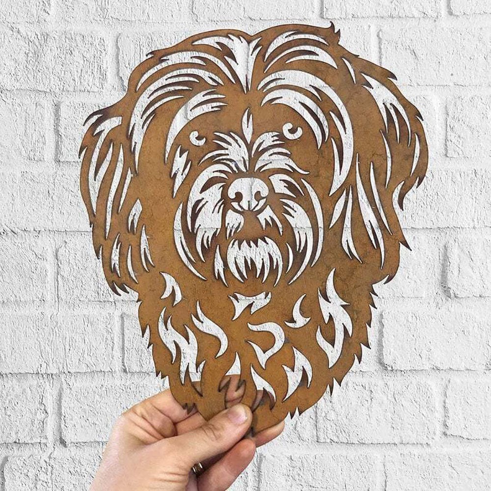 Dog Metal Wall Art Hanging Home Decor Puppy Pet Cavachon - Giftlab