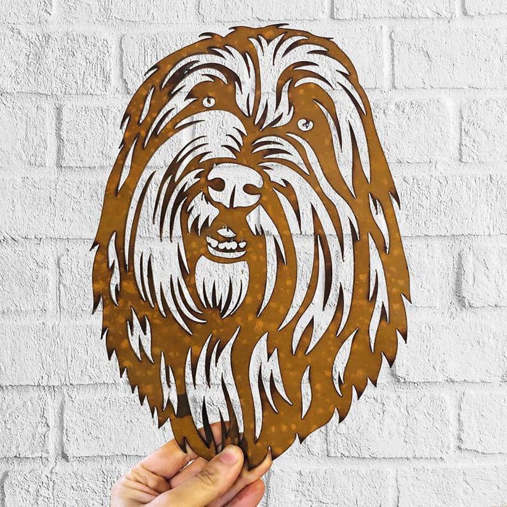 Dog Metal Wall Art Hanging Home Decor Puppy Pet Bearded Collie - Giftlab