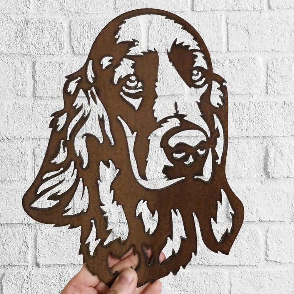 Dog Metal Wall Art Hanging Home Decor Puppy Pet Red setter - Giftlab