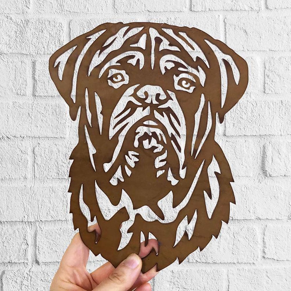 Dog Metal Wall Art Hanging Home Decor Dogue de Bordeaux Puppy Pet - Giftlab
