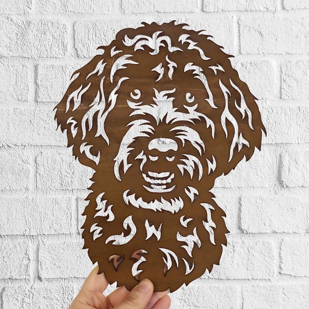 Dog Metal Wall Art Barbet Hanging Home Decor Puppy Pet - Giftlab