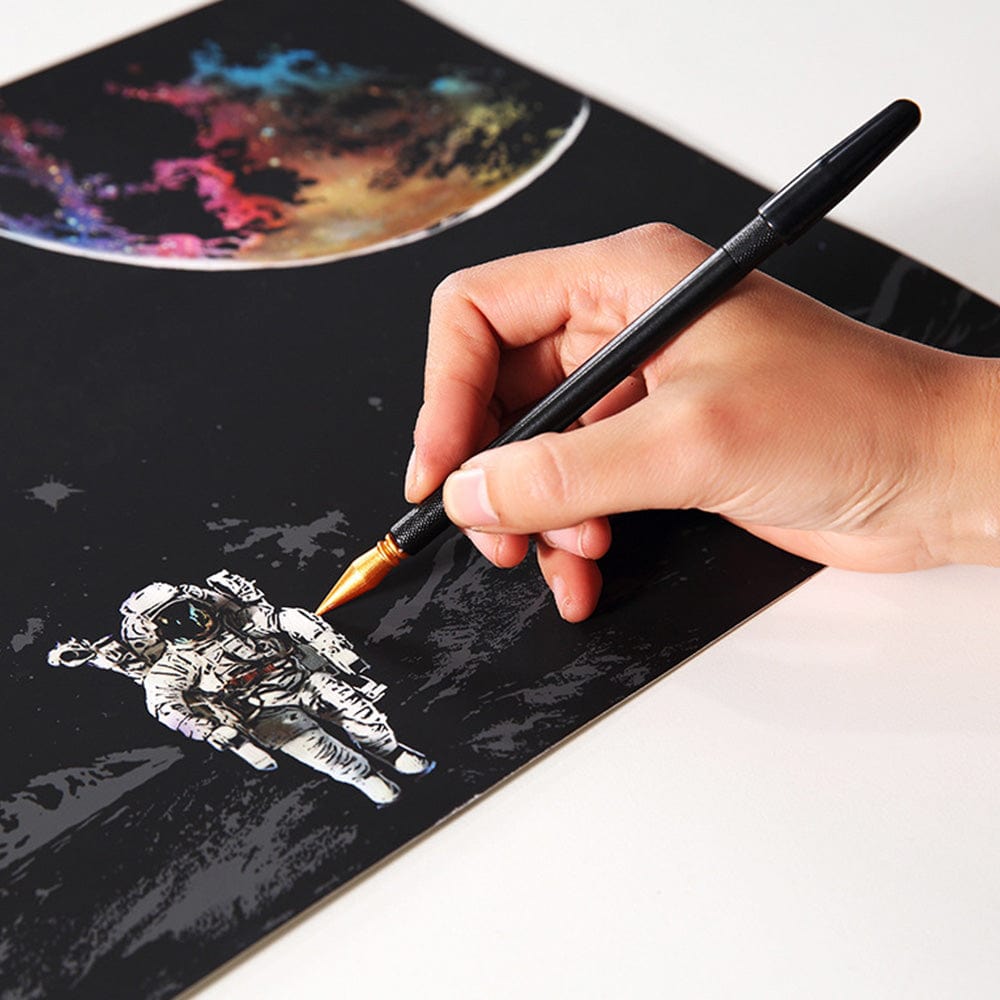 Scratch Space Theme Cartoon Painting Cards Gift for Kids - Giftlab