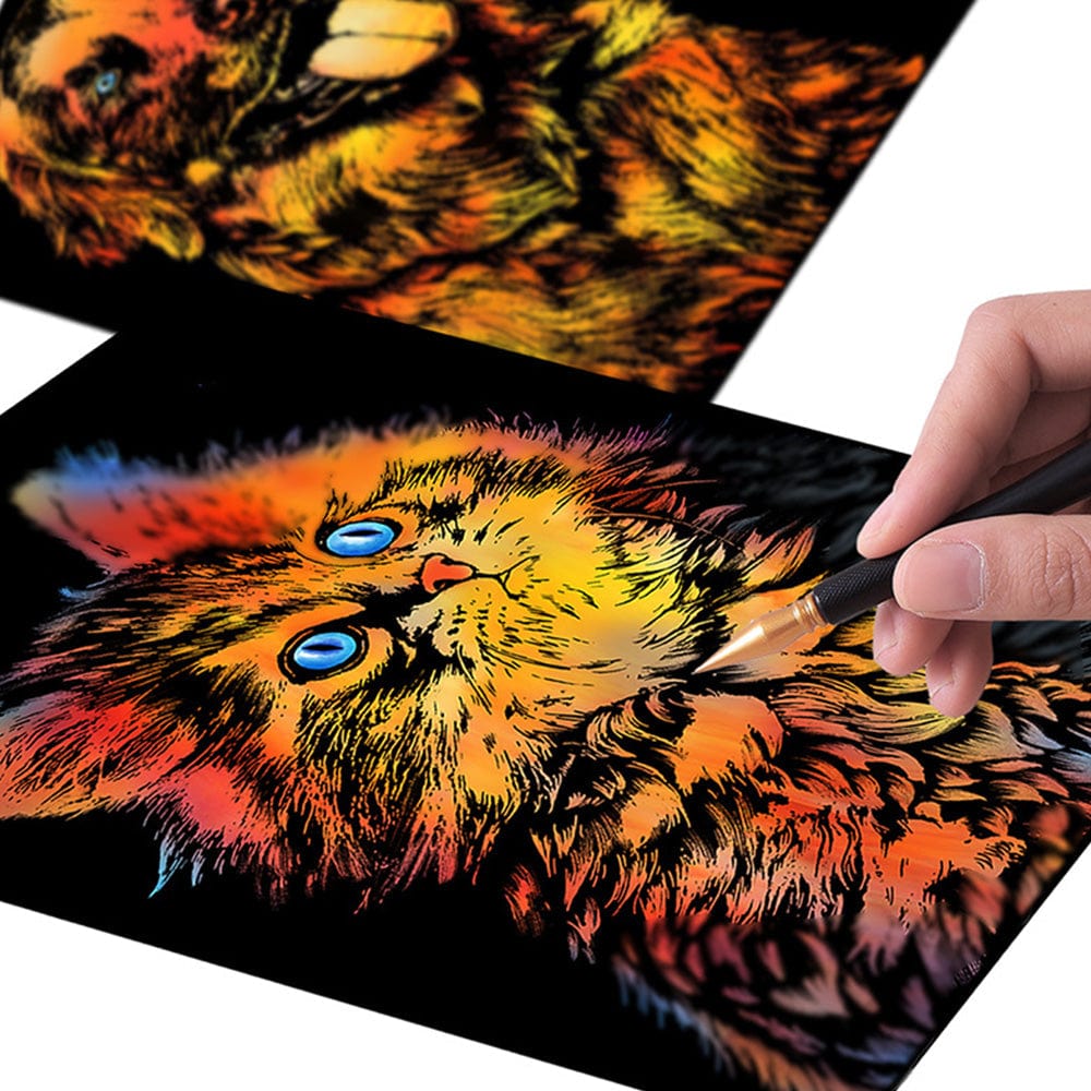 Scratch Animal Cartoon Painting Cards Gift for Kids - Giftlab