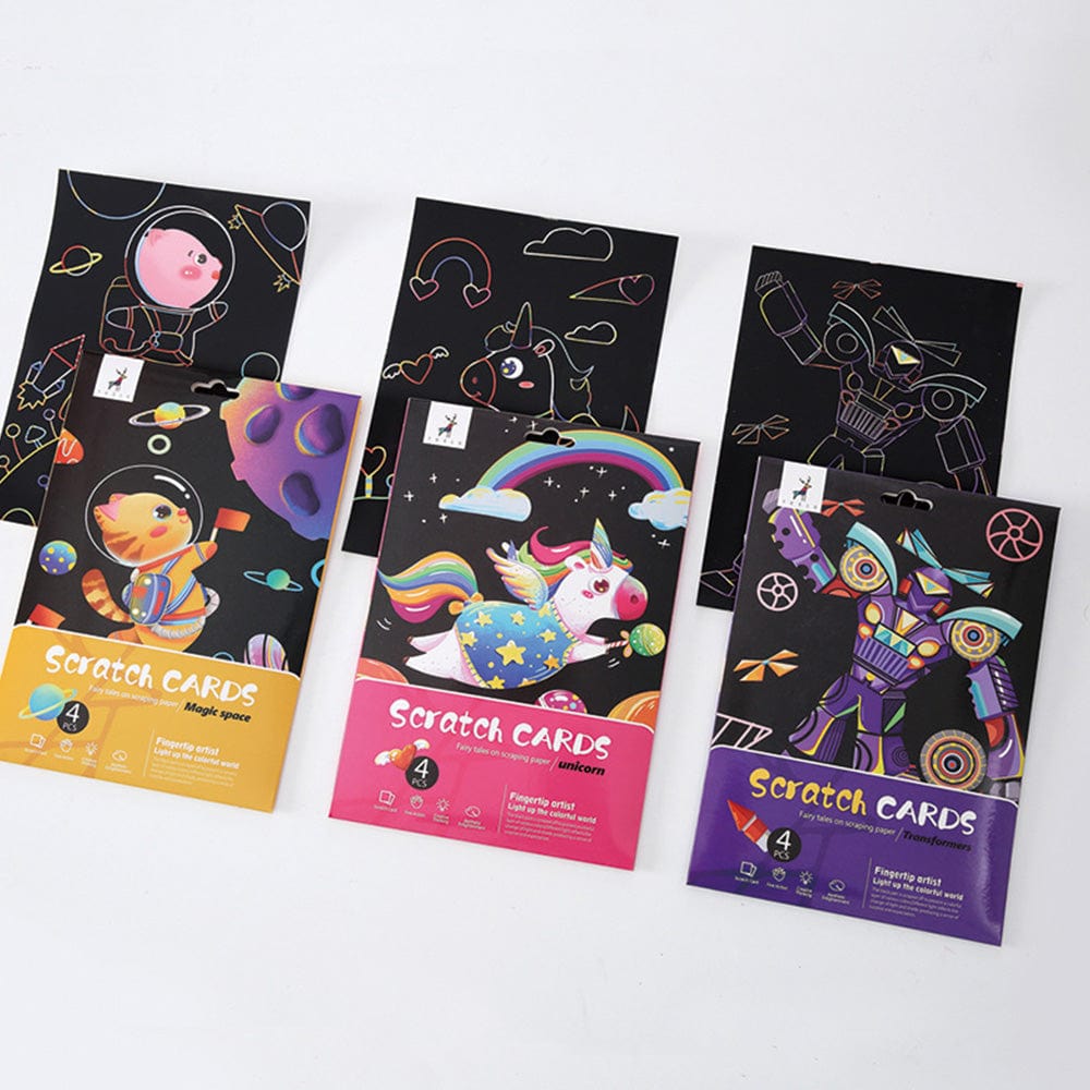 Scratch Cartoon Painting Cards Gift for Kids - Giftlab