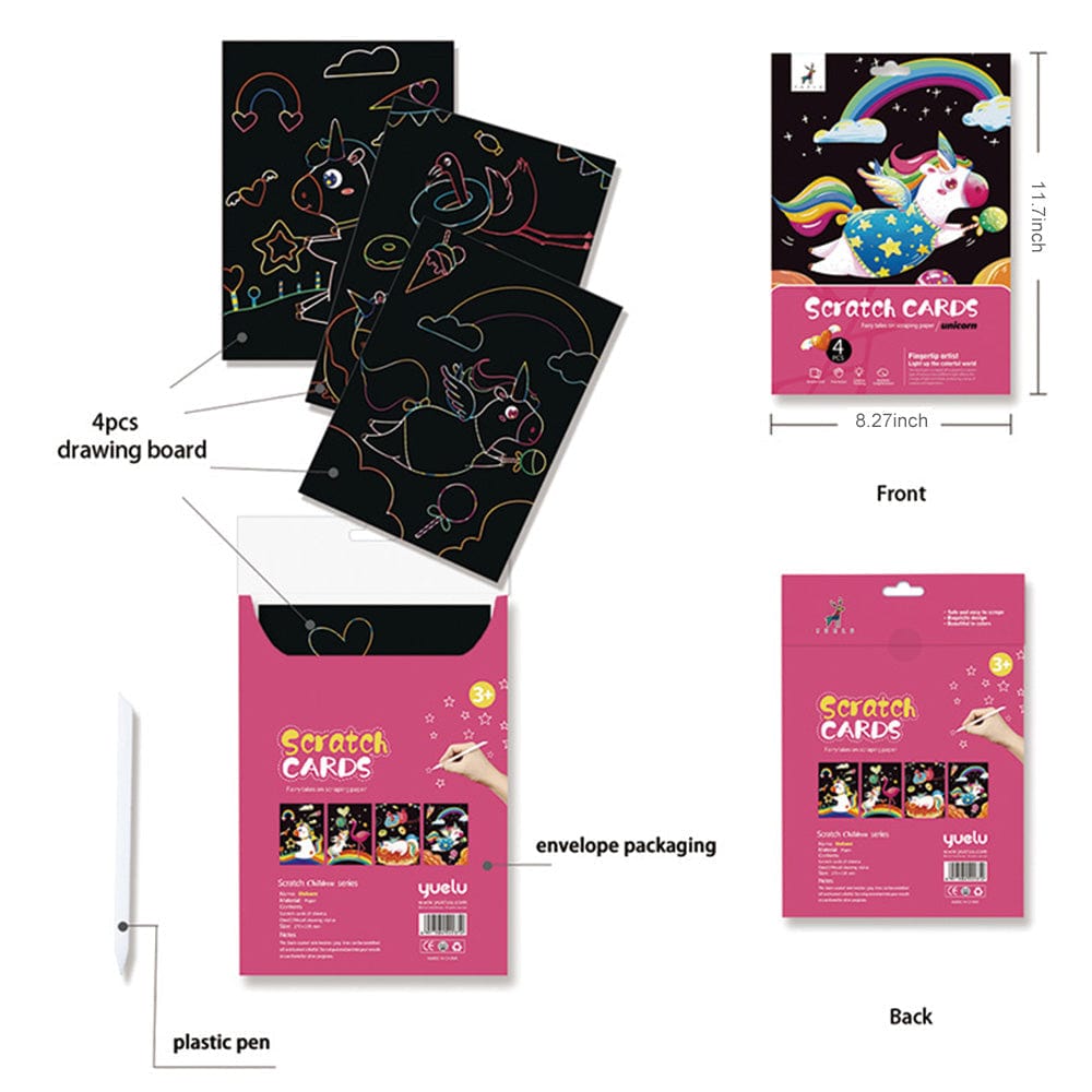 Scratch Cartoon Painting Cards Gift for Kids - Giftlab