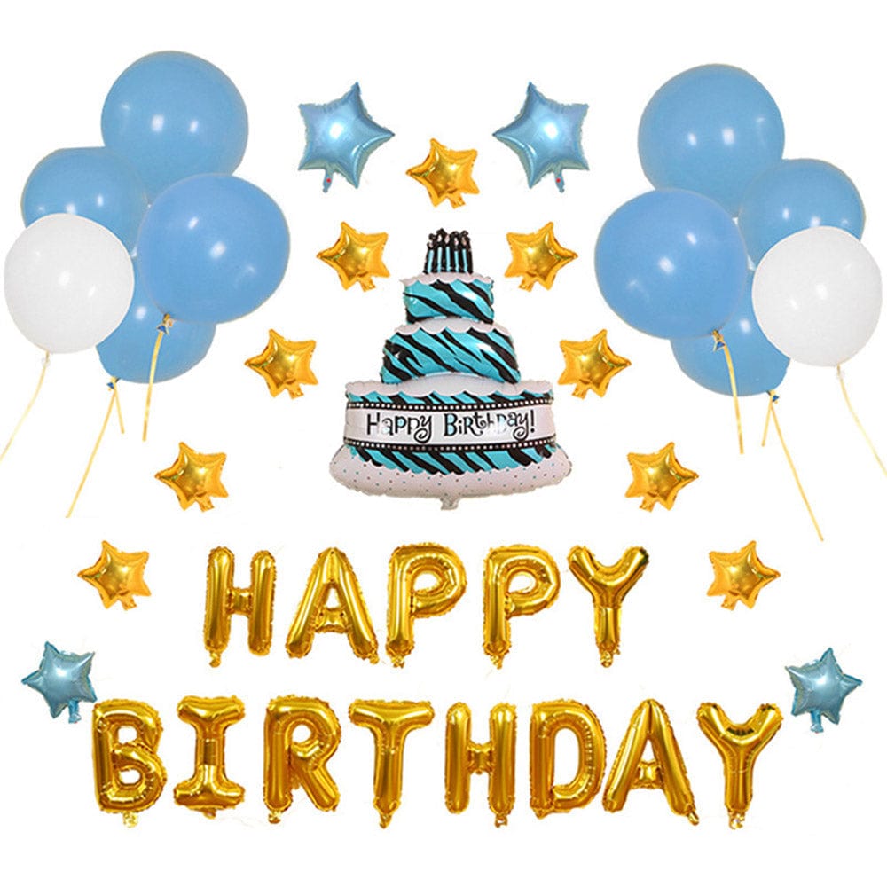 Happy Birthday Cake Balloons Set for Kids Birthday Party Decorations - Giftlab