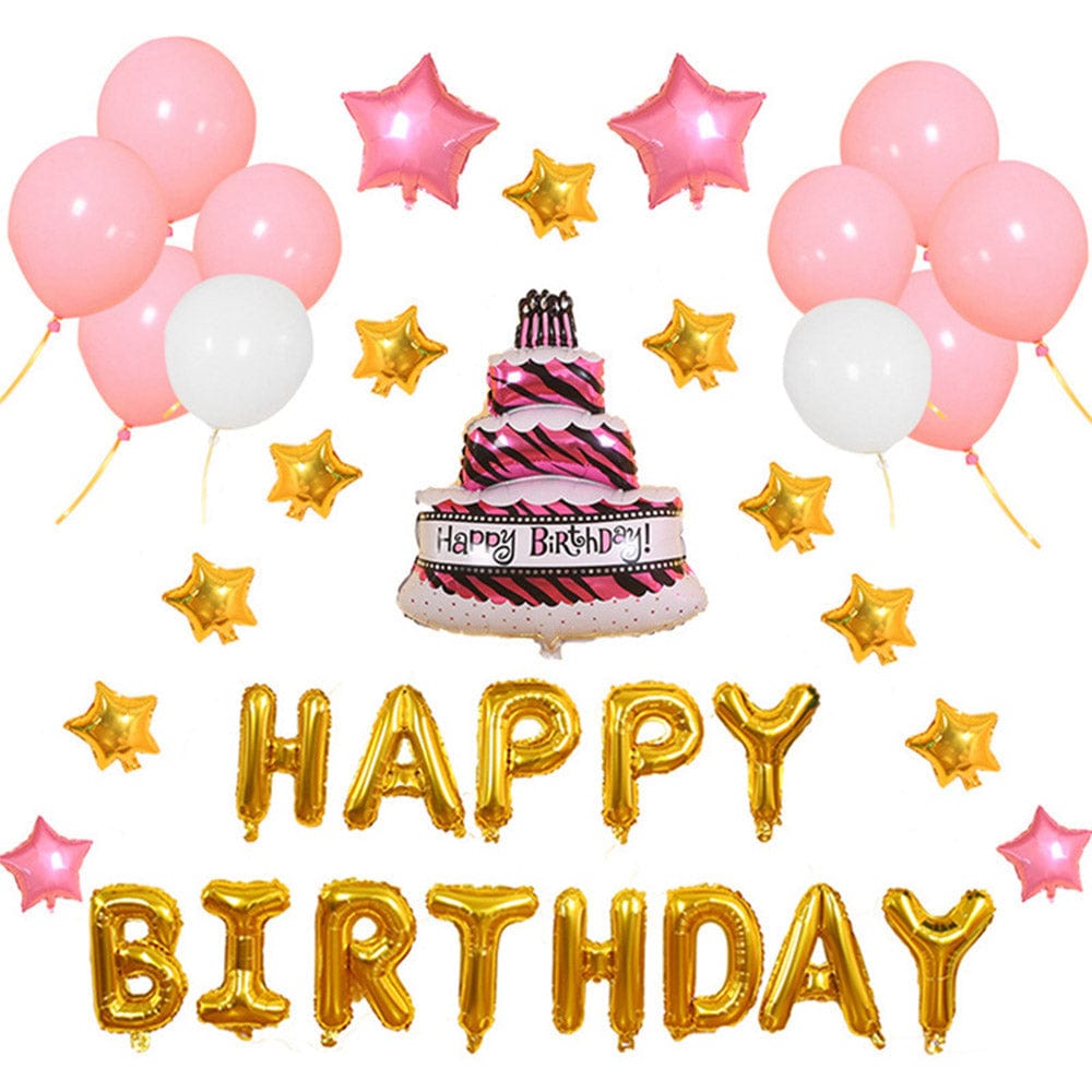 Happy Birthday Cake Balloons Set for Kids Birthday Party Decorations - Giftlab
