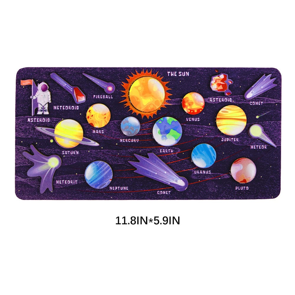 Solar System Jigsaw Puzzles Wooden Puzzles Gifts for Kids and Toddlers 3D - Giftlab