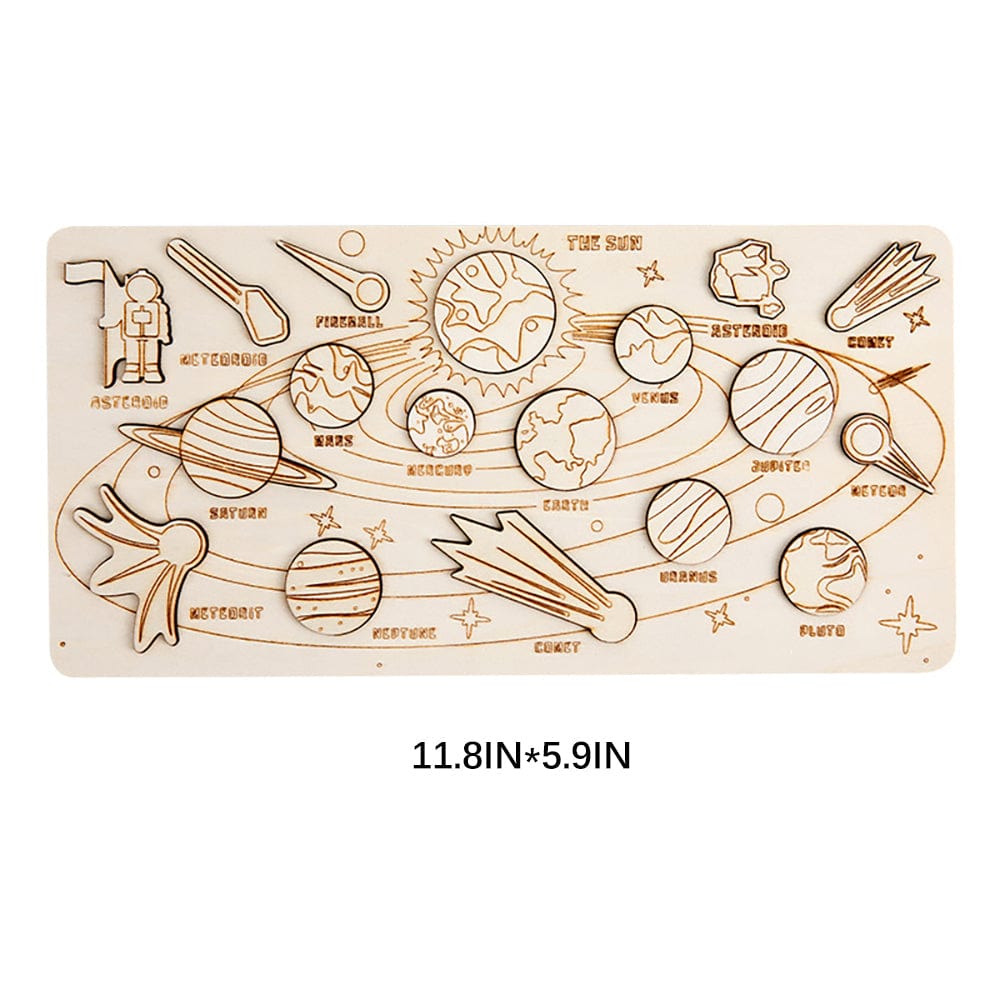 Solar System Jigsaw Puzzles Wooden Puzzles Gifts for Kids and Toddlers 3D - Giftlab