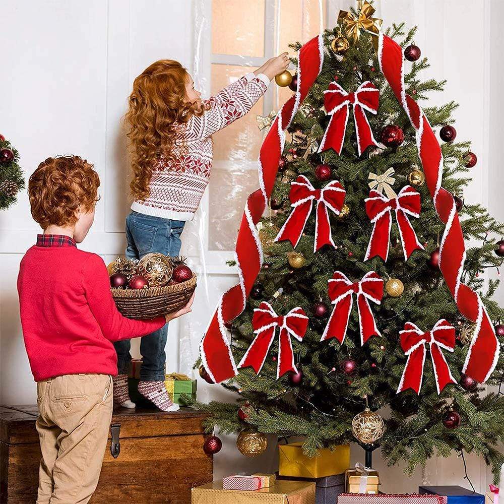 Christmas Tree Ribbon Decorations Red Tree Ribbon Christmas Tree Decorations - Giftlab