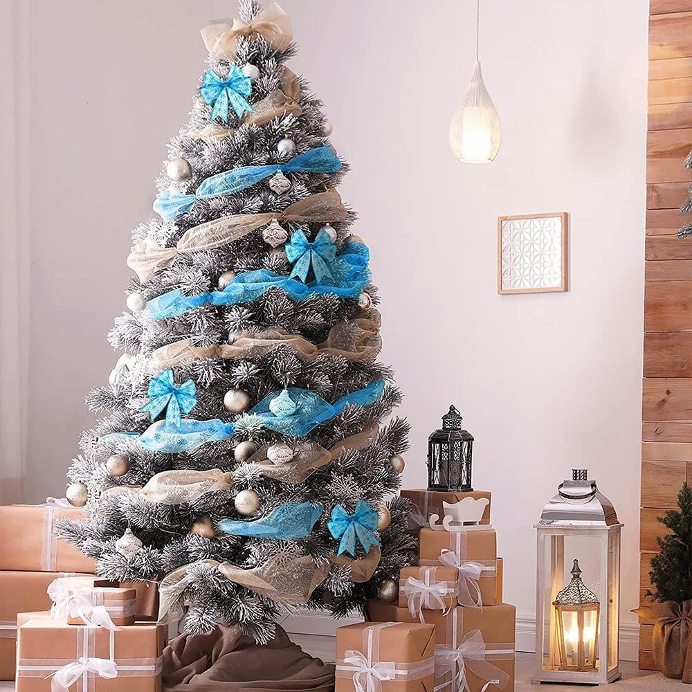 Christmas Tree Ribbon Tree Trim Ribbon Snow Yarn Wired Ribbon Tree Ribbon Decorations - Giftlab