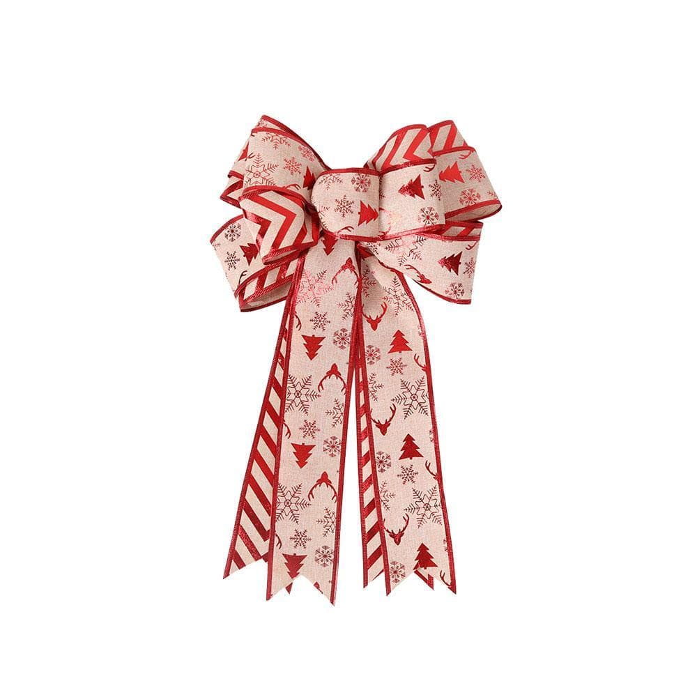 Red Christmas Bows Christmas Tree Topper Gifts for Wife Snowflake - Giftlab