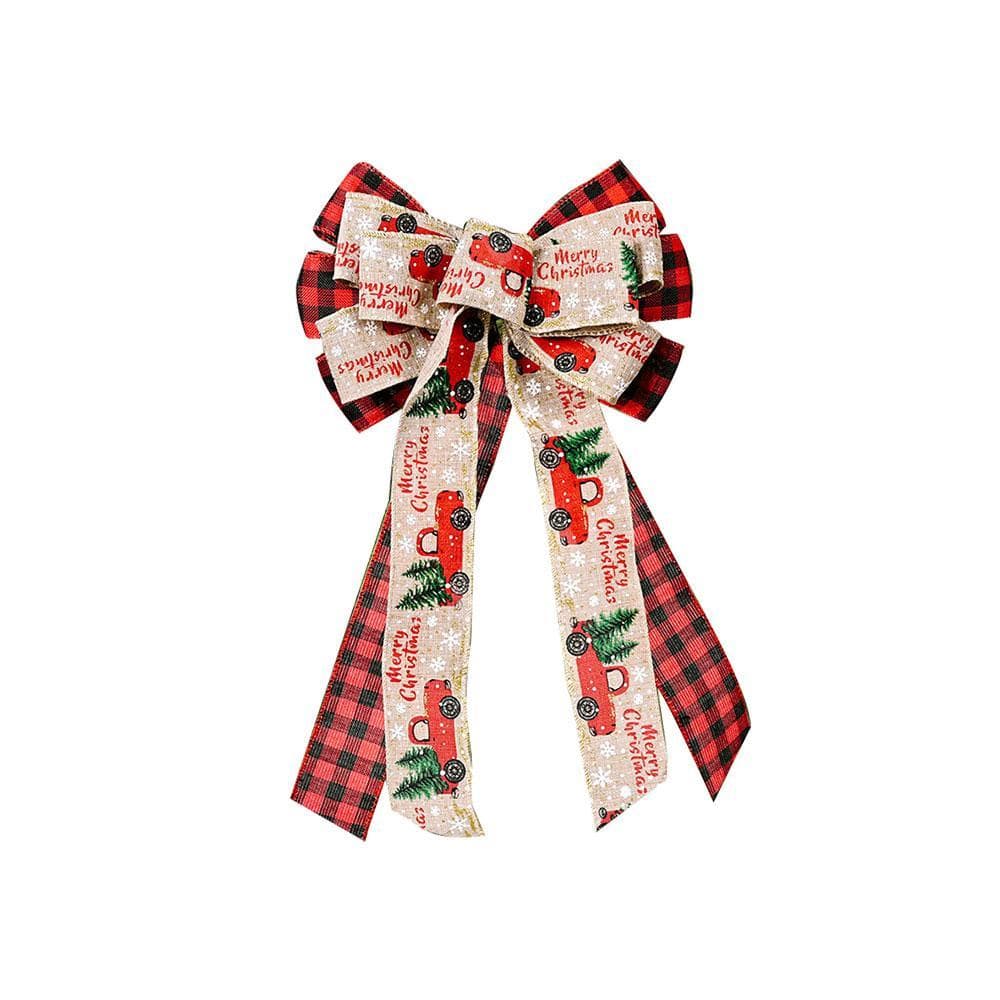 Christmas Tree Bow Toppers with Streamers Xmas Gifts Car Tree And Lattice - Giftlab