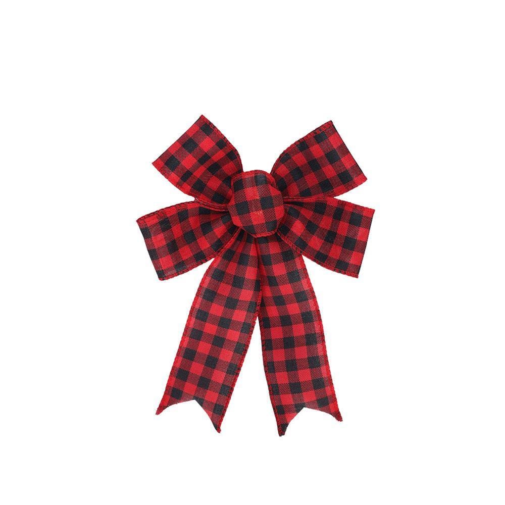 Christmas Bow Tie for Gift Box Decorative Bow Red And Black Grid - Giftlab