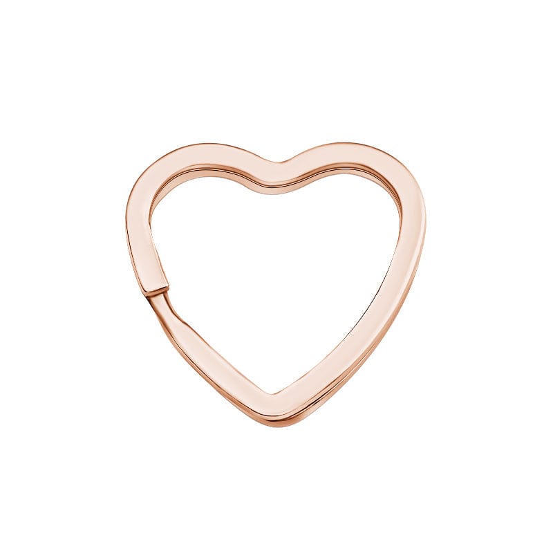 Heart-Shape Flat Key Ring Metal Split Parting Key Ring Rose Gold - Giftlab