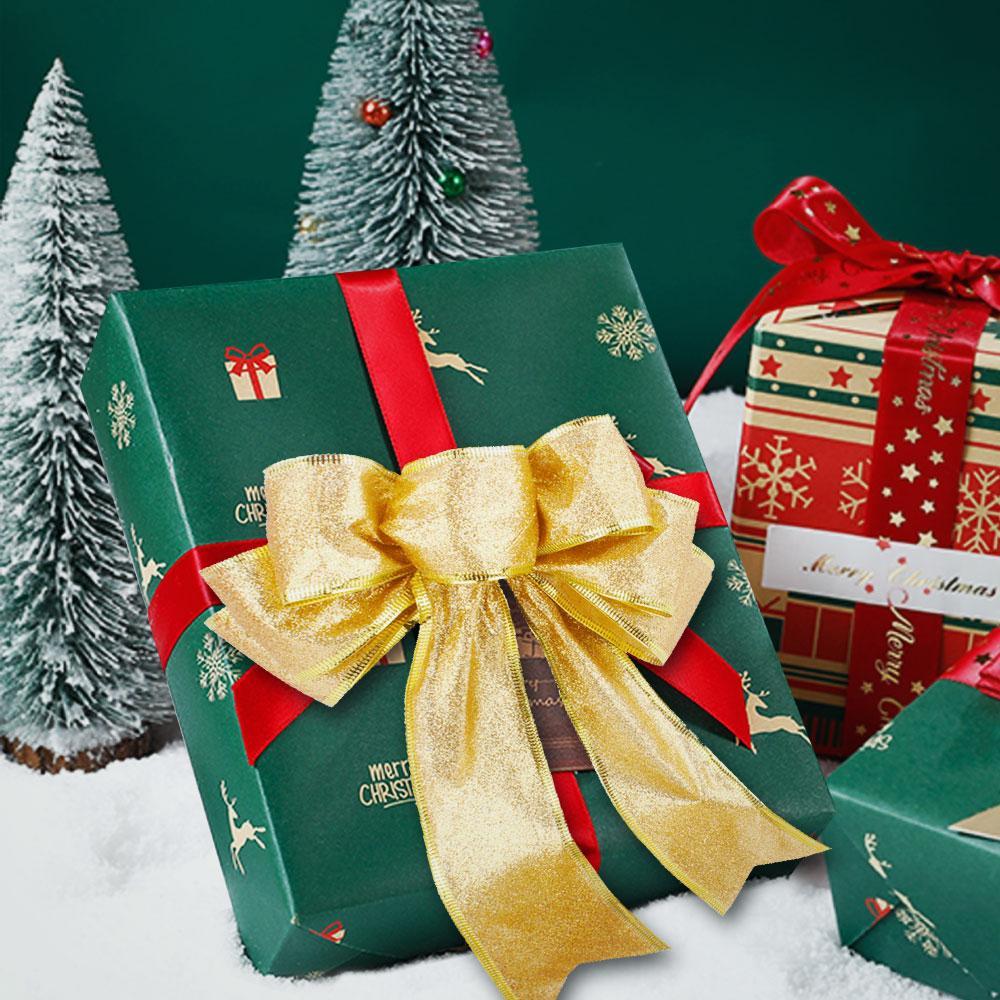 Christmas Bow Tie for Gift Box Family Gifts Decorative Bow - 2 Colors - Giftlab
