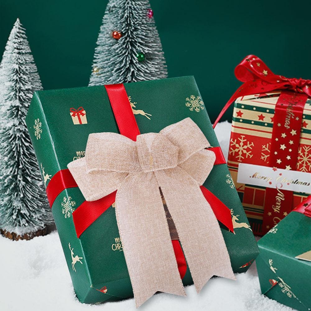 Red Christmas Bow Tie for Christmas Gift for Her Linen - Giftlab