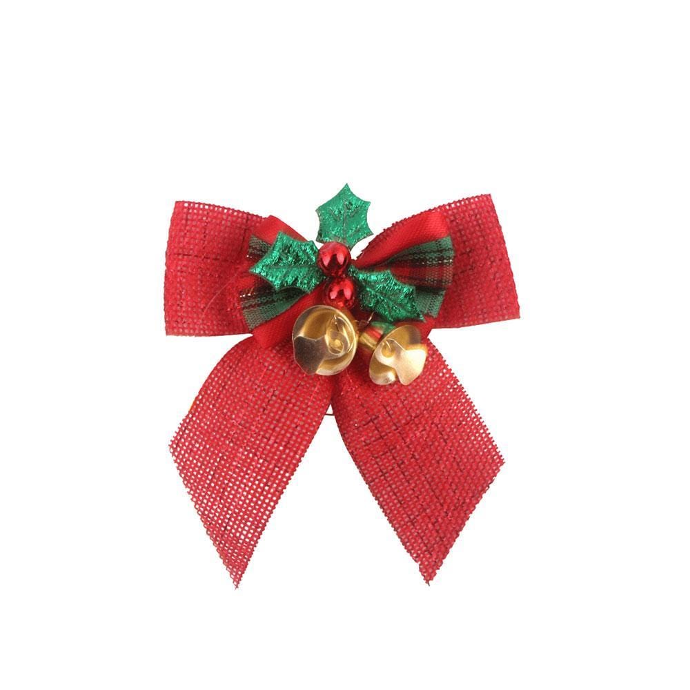 Christmas Bow Tie with Bells Red Christmas Bow for Xmas Gifts - Giftlab