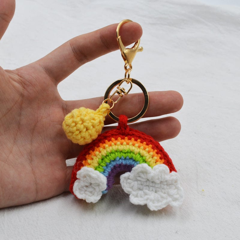 Rainbow Handmade Knitted Keychain Cute Crochet Key Pendant Bag Decoration Gifts - Giftlab
