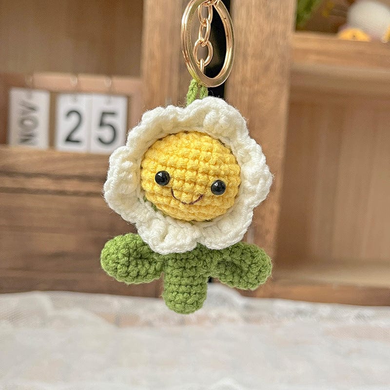 Crochet Flower Keychain Creative Cactus Knitted Keychain Gift for Her - Giftlab