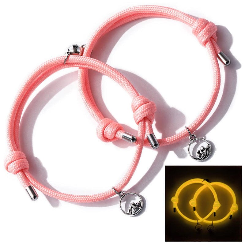 Couple Bracelets Luminous Couple Magnetic Bracelets Adjustable Bracelet Jewelry Valentines Gift For Couple - Giftlab