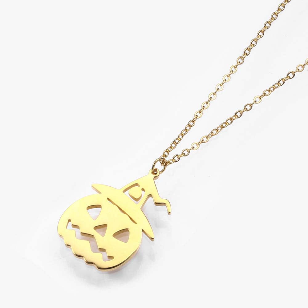 Halloween Necklace Pumpkin Skull Necklace Pumpkin Jewelry Halloween Gifts - Giftlab