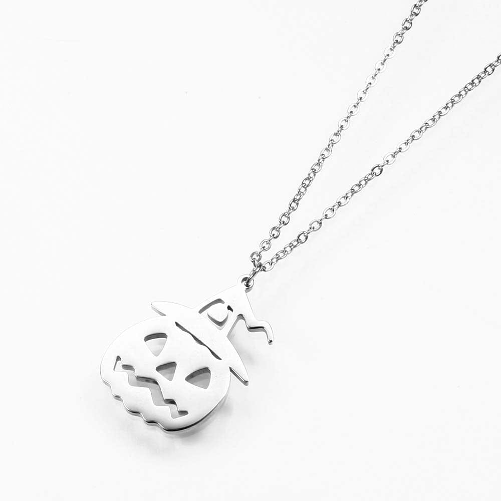 Halloween Necklace Pumpkin Skull Necklace Pumpkin Jewelry Halloween Gifts - Giftlab