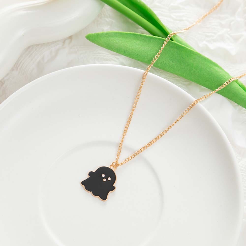 Ghost Necklace Cute Halloween Gift Ghost Jewelry Gift for Her - Giftlab