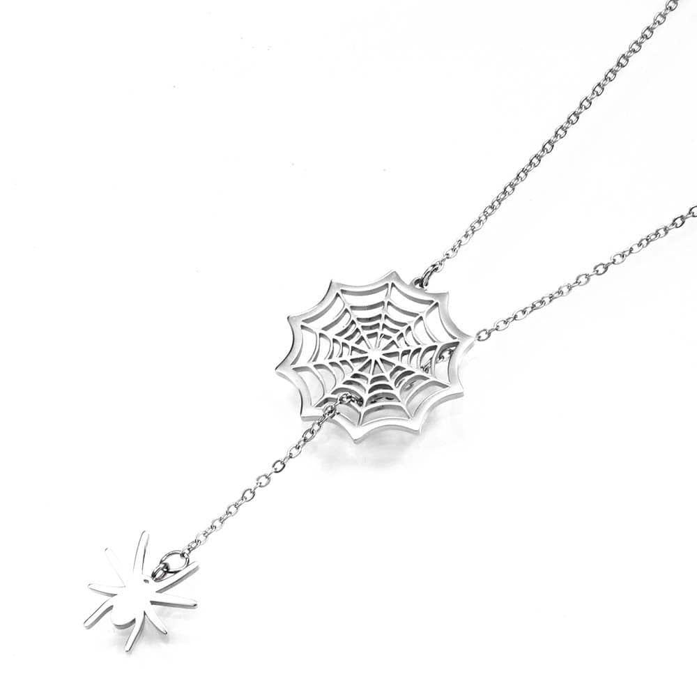 Halloween Necklace Spider Web Necklace Scary Spider Jewelry Halloween Gifts - Giftlab