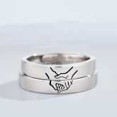 Matching Promise Couple Rings Adjustable Ring for Women Men Lovers Jewelry