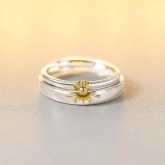 Sunflower Matching Promise Rings Couple Adjustable Ring Jewelry Gift for Lovers