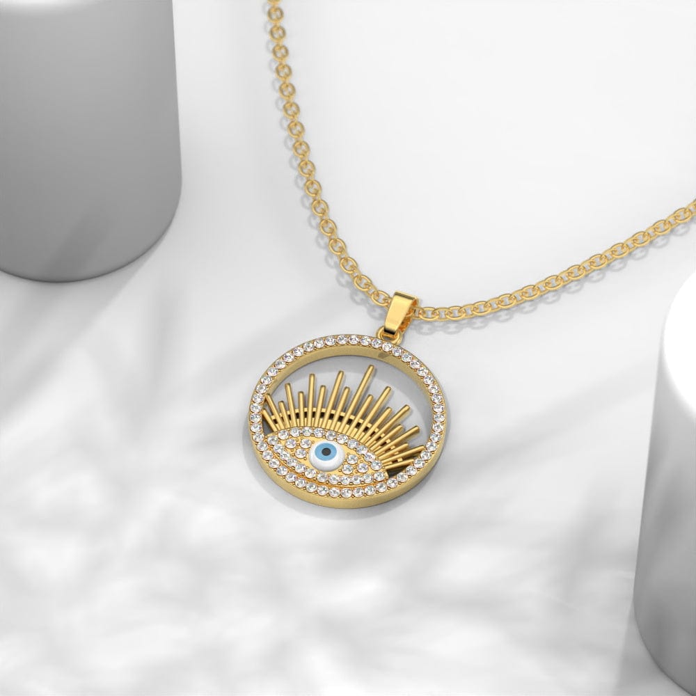 Devil's Eye Pendant Necklace with Zircon Unique Gifts for Friends - Giftlab